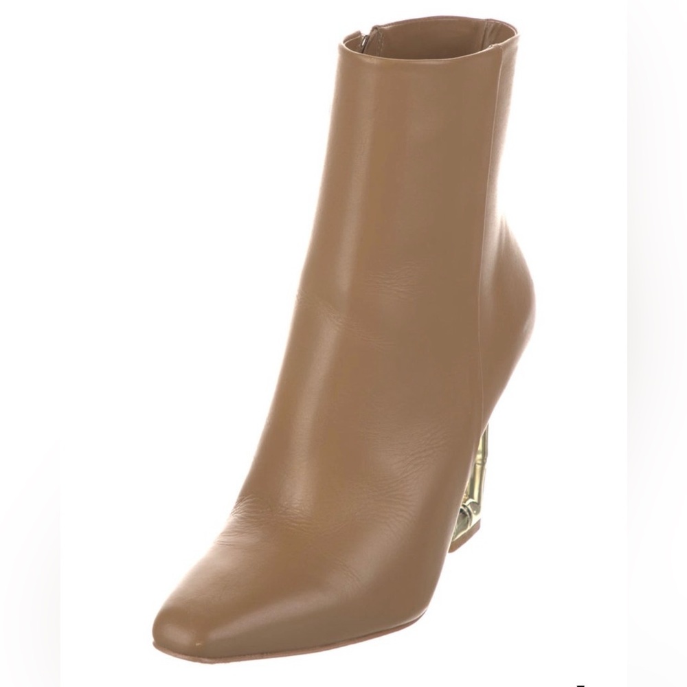 Cult Gaia Tan Heeled Boots with Gold Accent - Picture 2 of 5